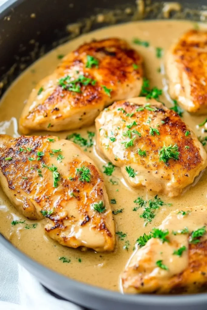One Pan Creamy Garlic Chicken