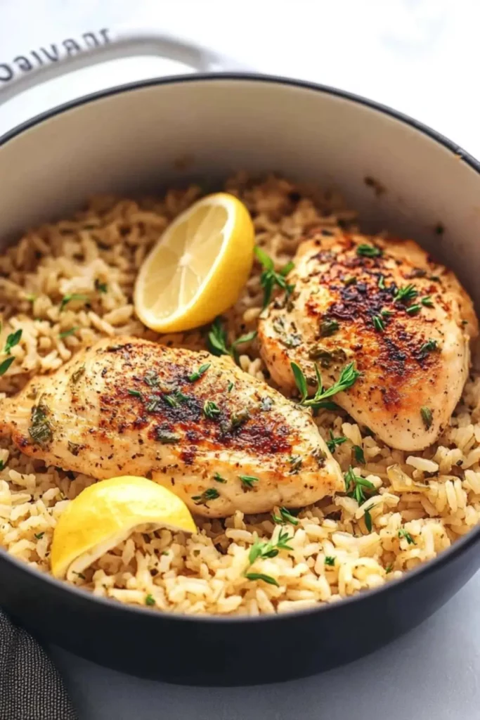One Pot Lemon Herb Chicken and Rice