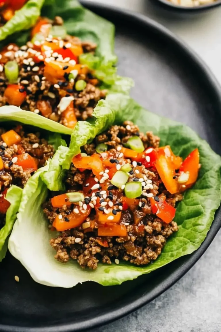 Asian-Style Ground Beef Lettuce Wraps