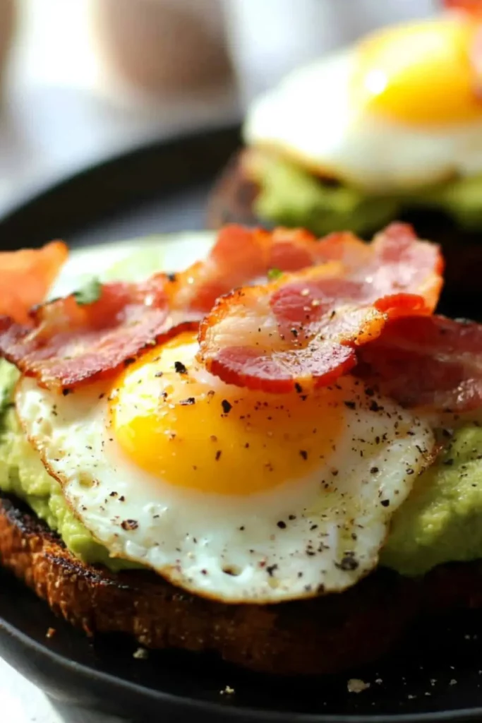 Avocado Toast with Bacon and Egg