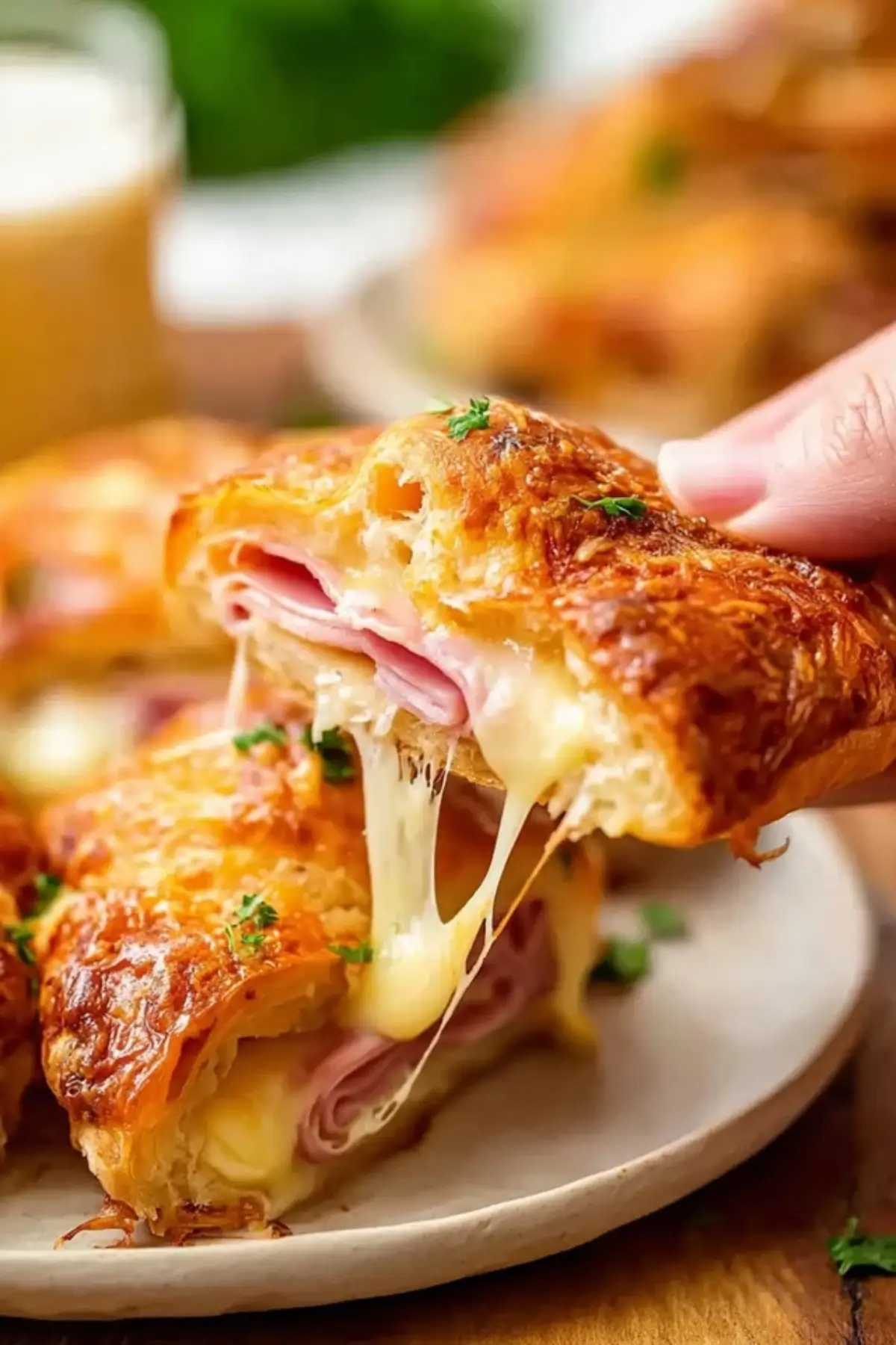 Baked Ham and Cheese Croissants