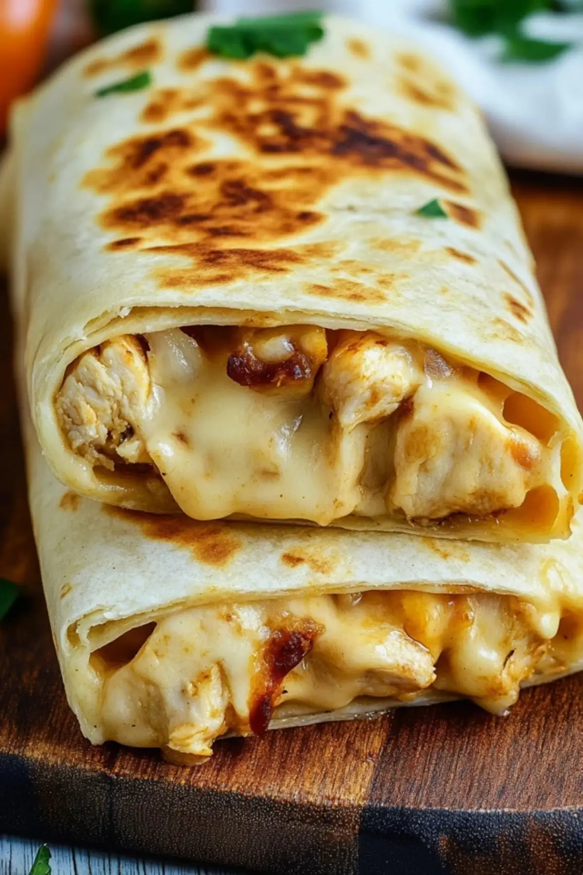 Cheesy Garlic Chicken Wraps