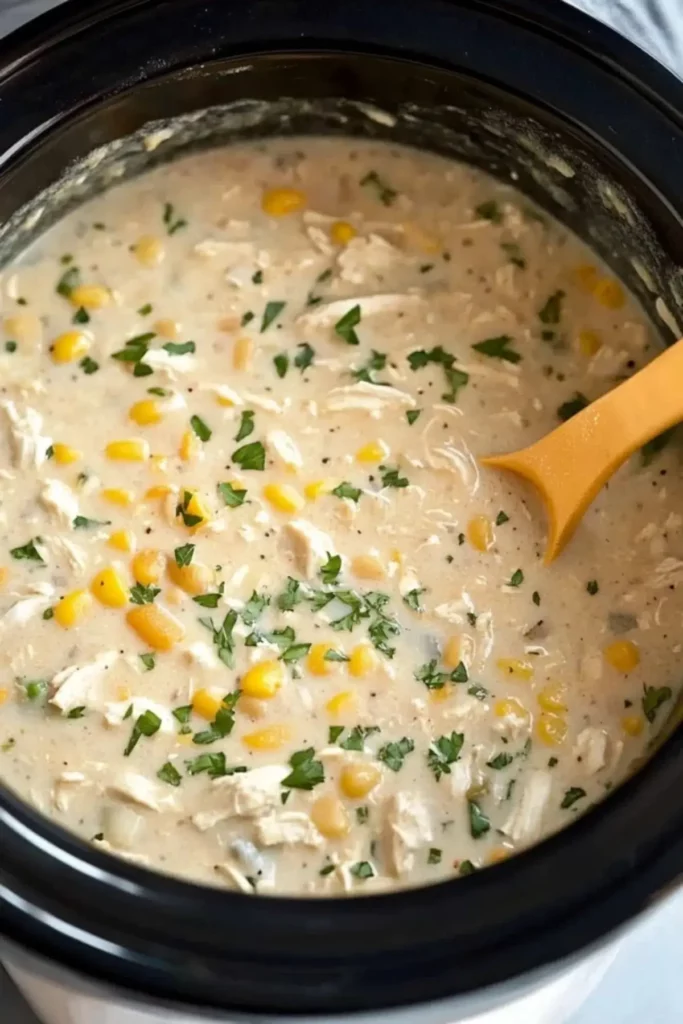 Creamy Crockpot White Chicken Chili