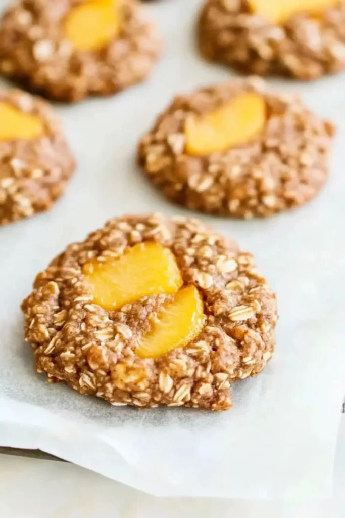 Healthy Peach Oatmeal Breakfast Cookies