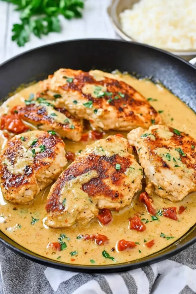 Keto Tomato Basil Chicken Skillet