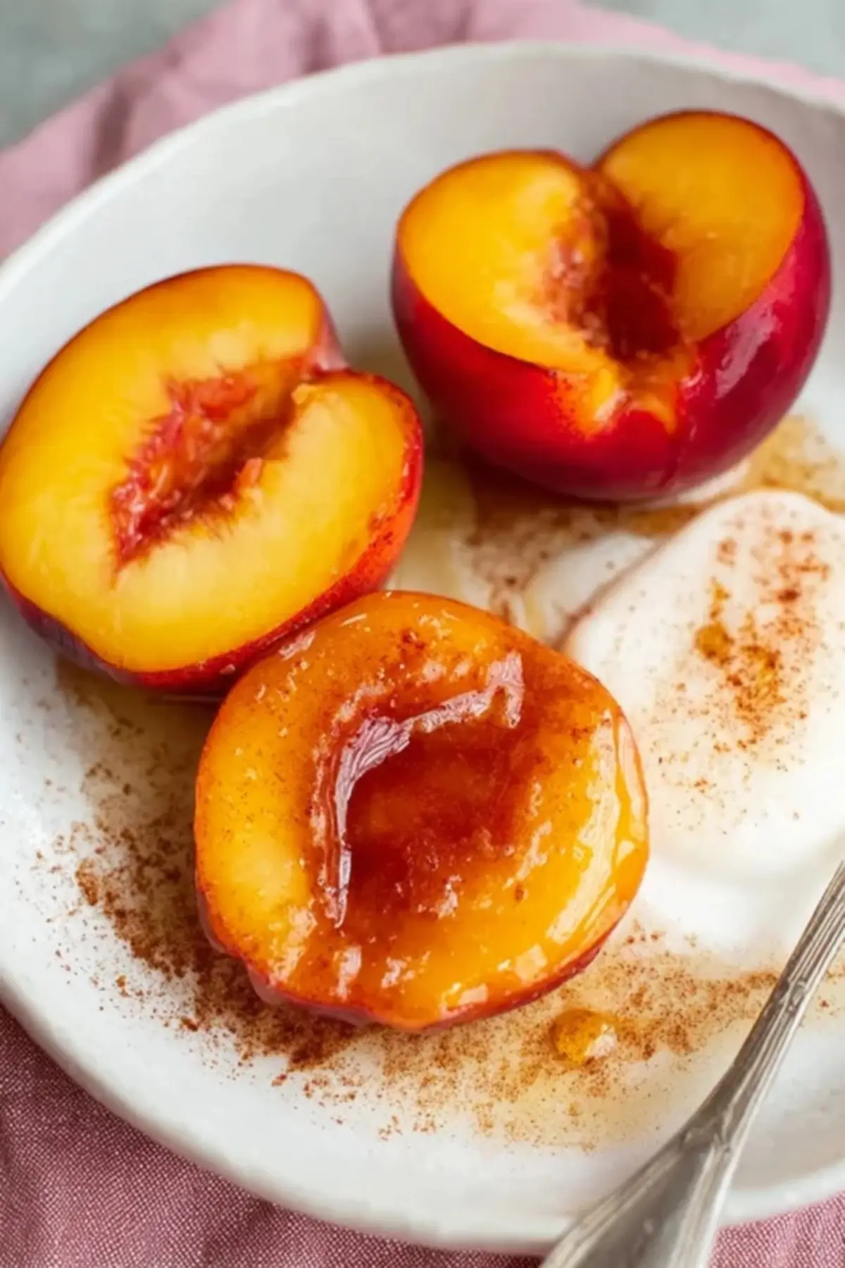 Nectarines with Cinnamon Honey Sauce