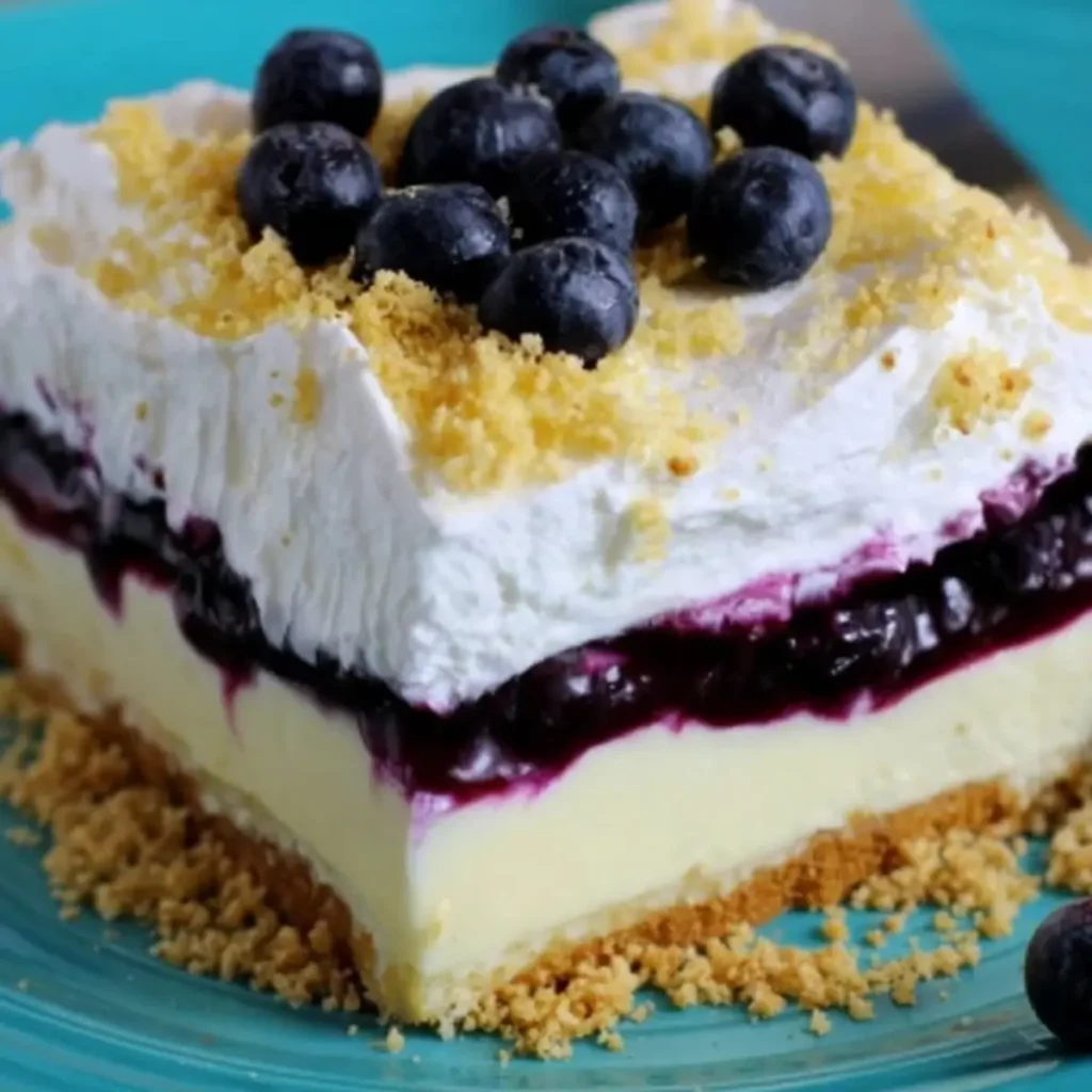 No Bake Lemon Blueberry Dessert