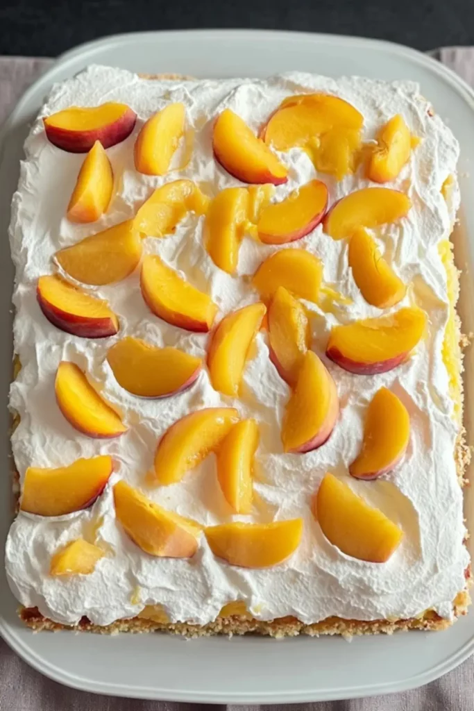 Peaches and Cream Poke Cake