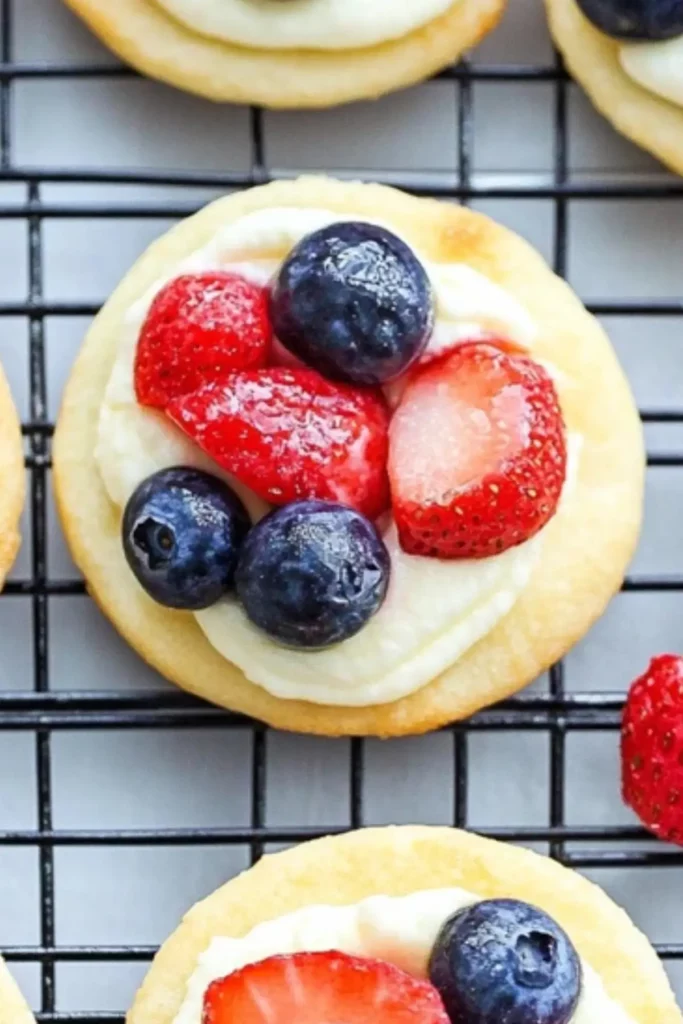 Red White and Blue Mini Fruit Pizzas