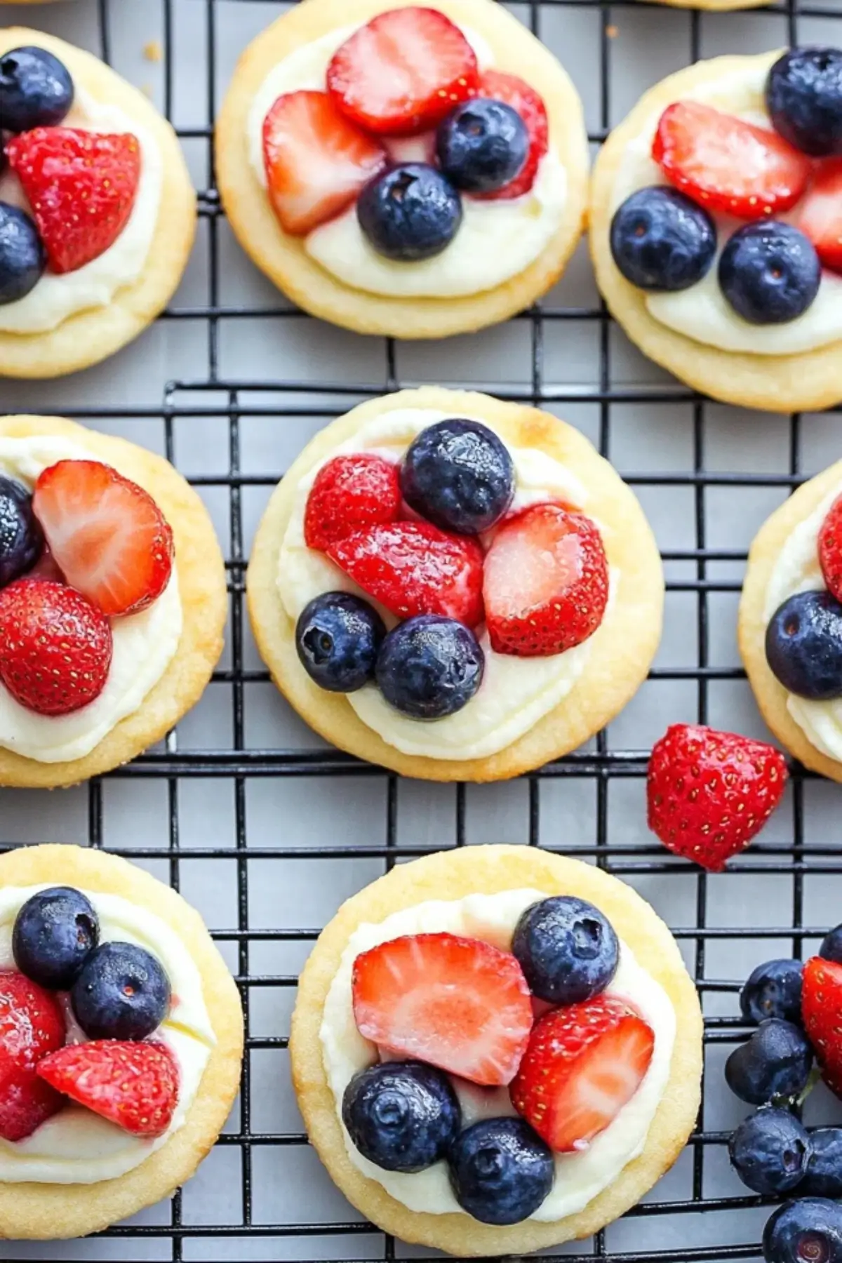 Red White and Blue Mini Fruit Pizzas