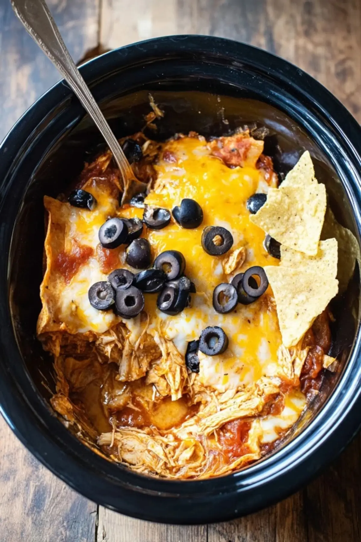 Slow Cooker Chicken Enchilada Casserole