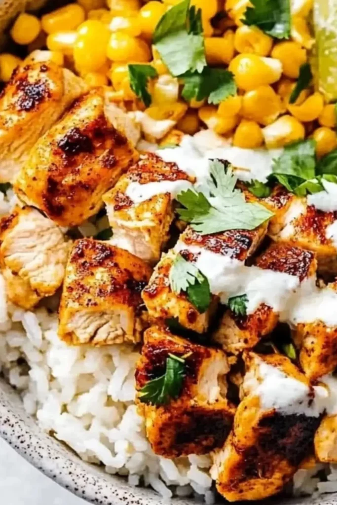 Street Corn Chicken Rice Bowl
