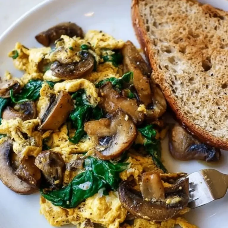 Mushroom-Spinach Scrambled Eggs