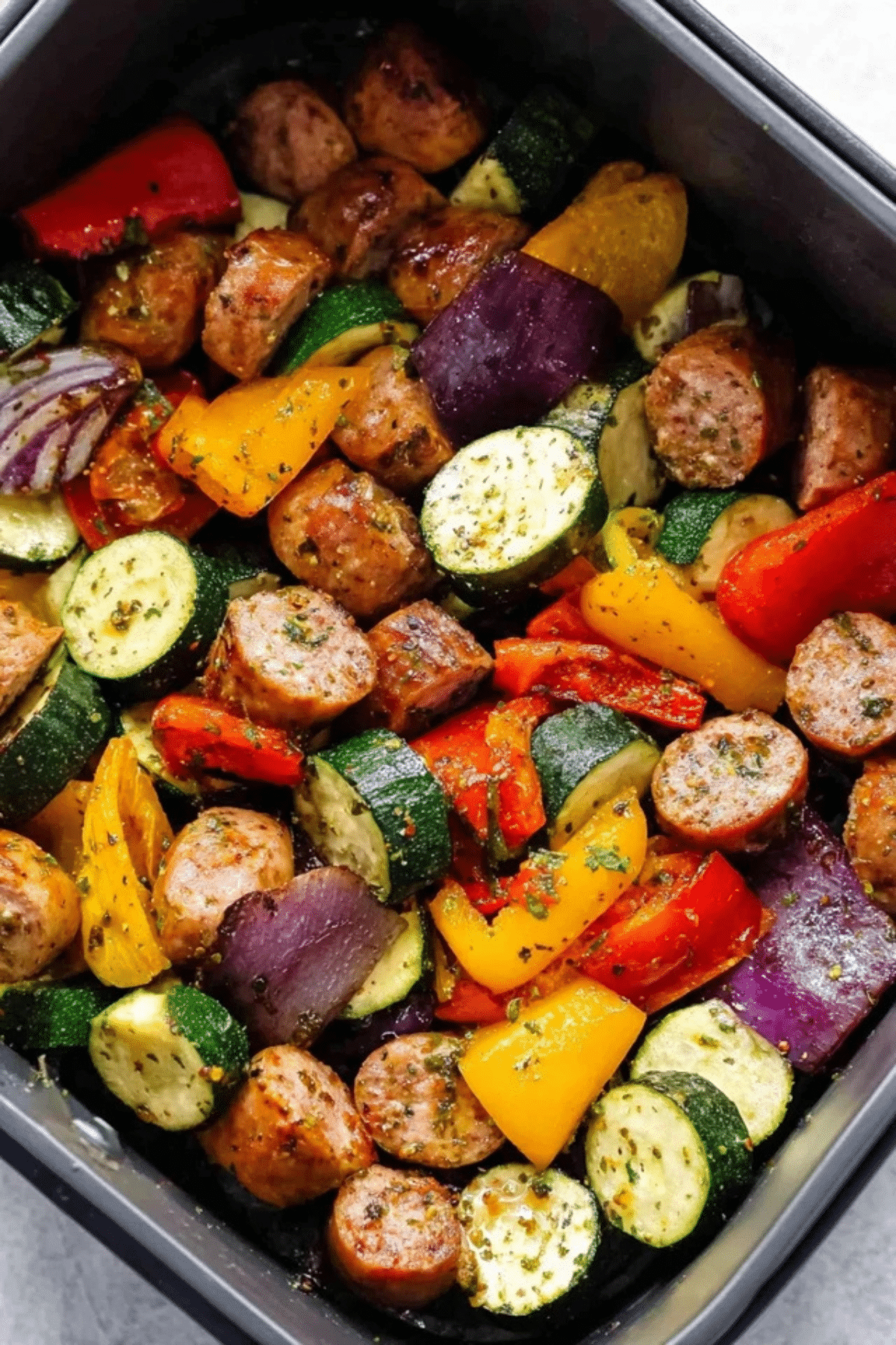 Air Fryer Chicken Sausage and Veggies