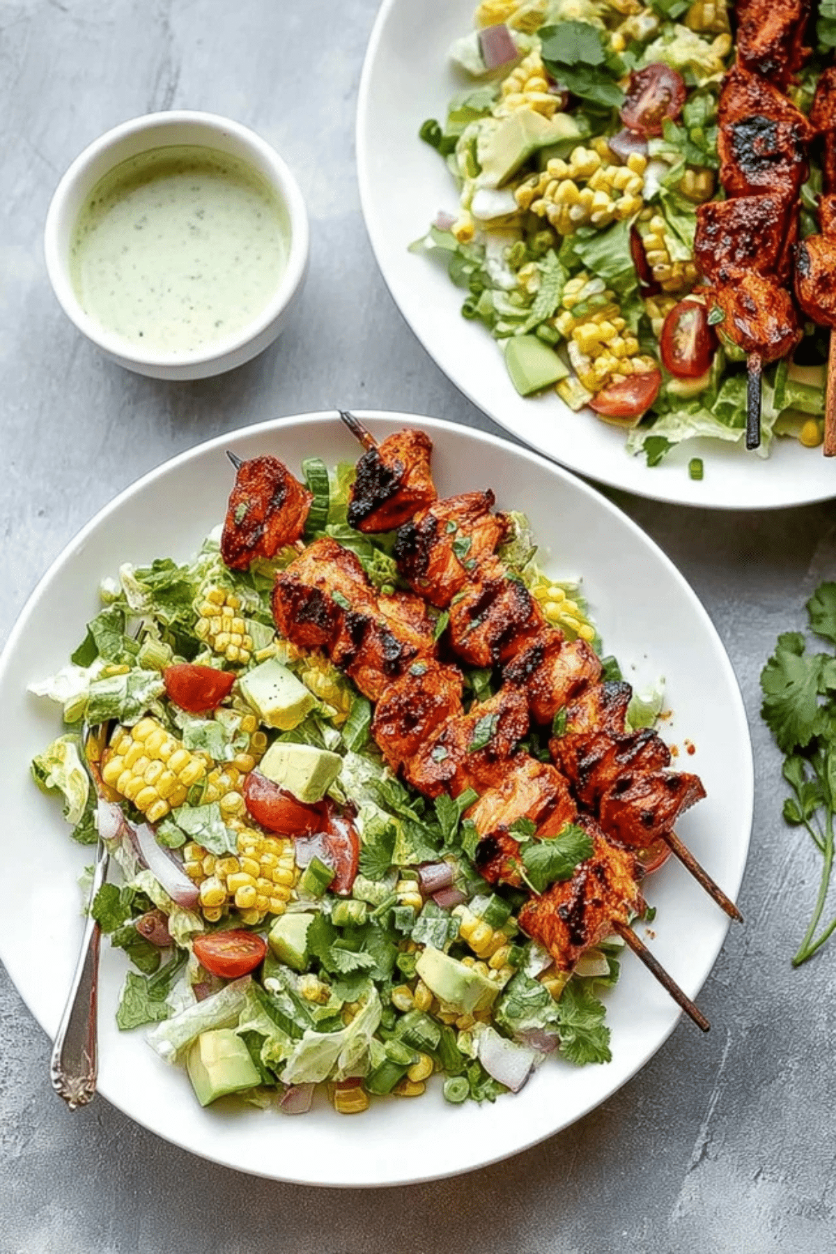 BBQ Chicken Skewer Salad
