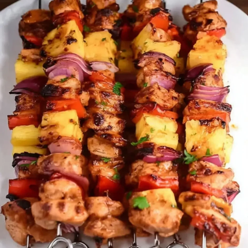 BBQ Pineapple Chicken Kabobs