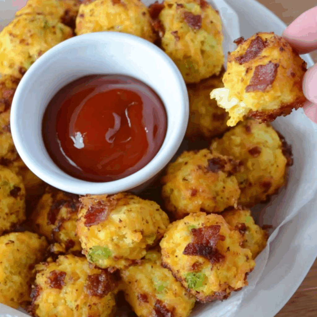 Bacon Cheddar Cauliflower Tots