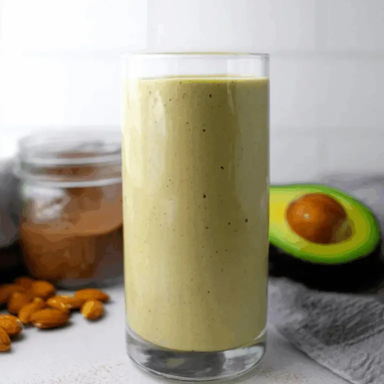 Banana Avocado Almond Milk Smoothie