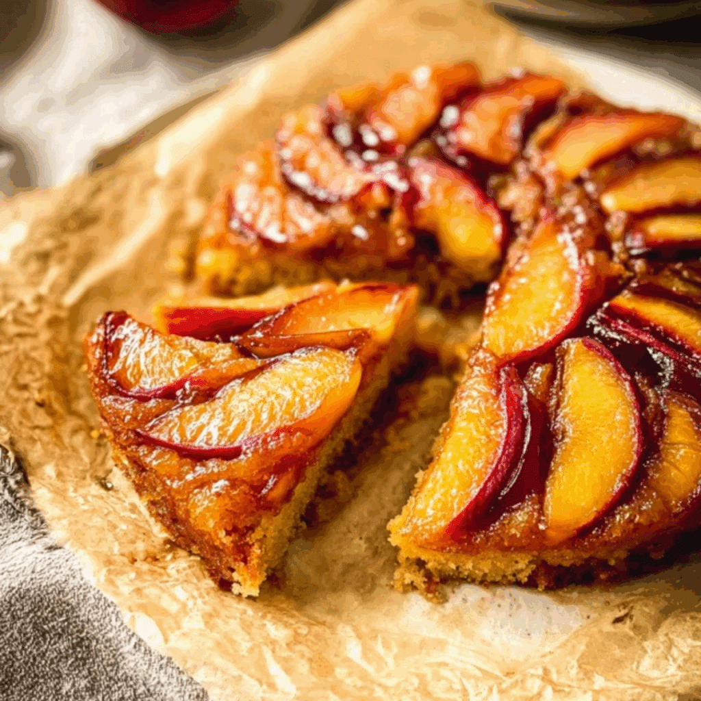 Bourbon Peach Upside Down Cake