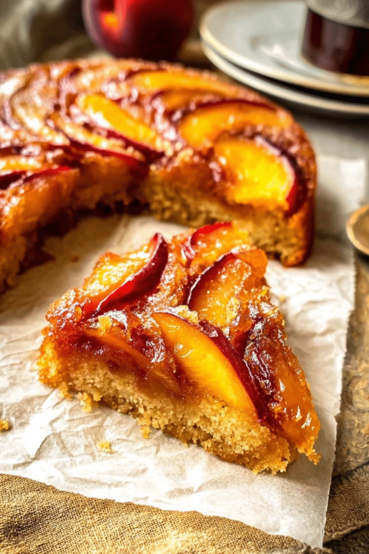 Bourbon Peach Upside Down Cake