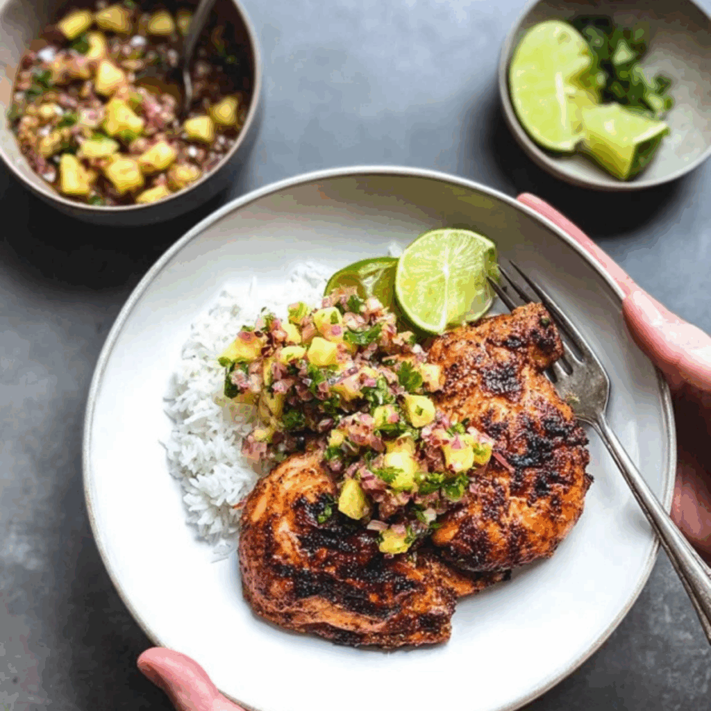 Caribbean Jerk Chicken with Pineapple Salsa