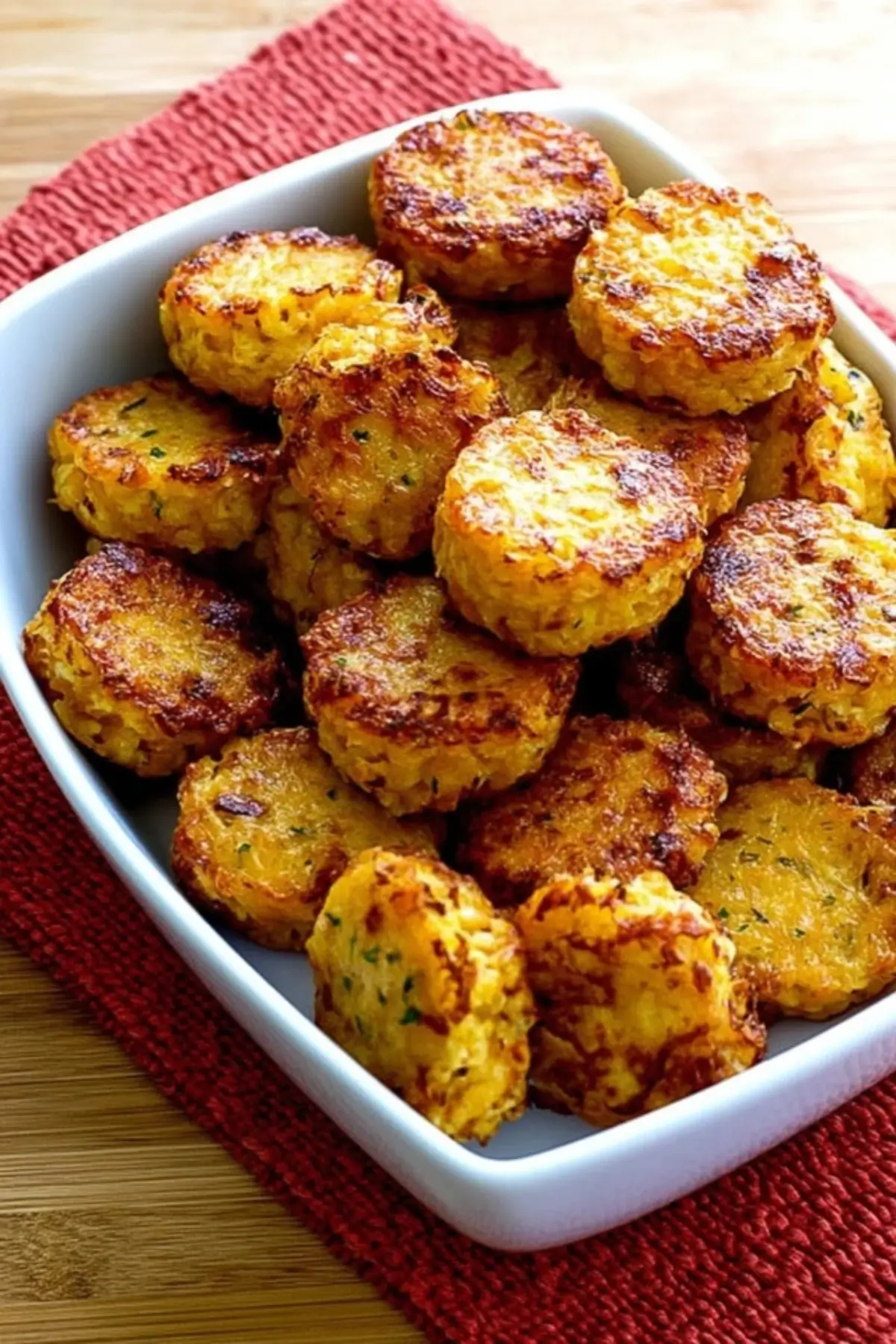 Cheesy Baked Cauliflower Tots