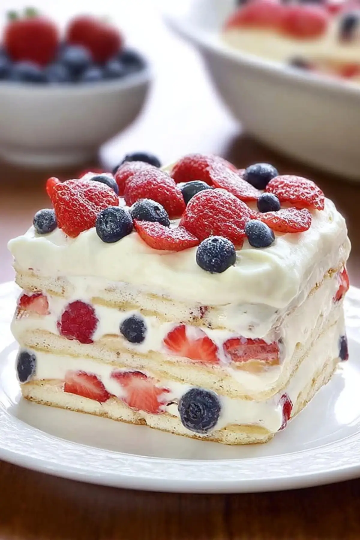 No Bake Summer Berry Icebox Cake
