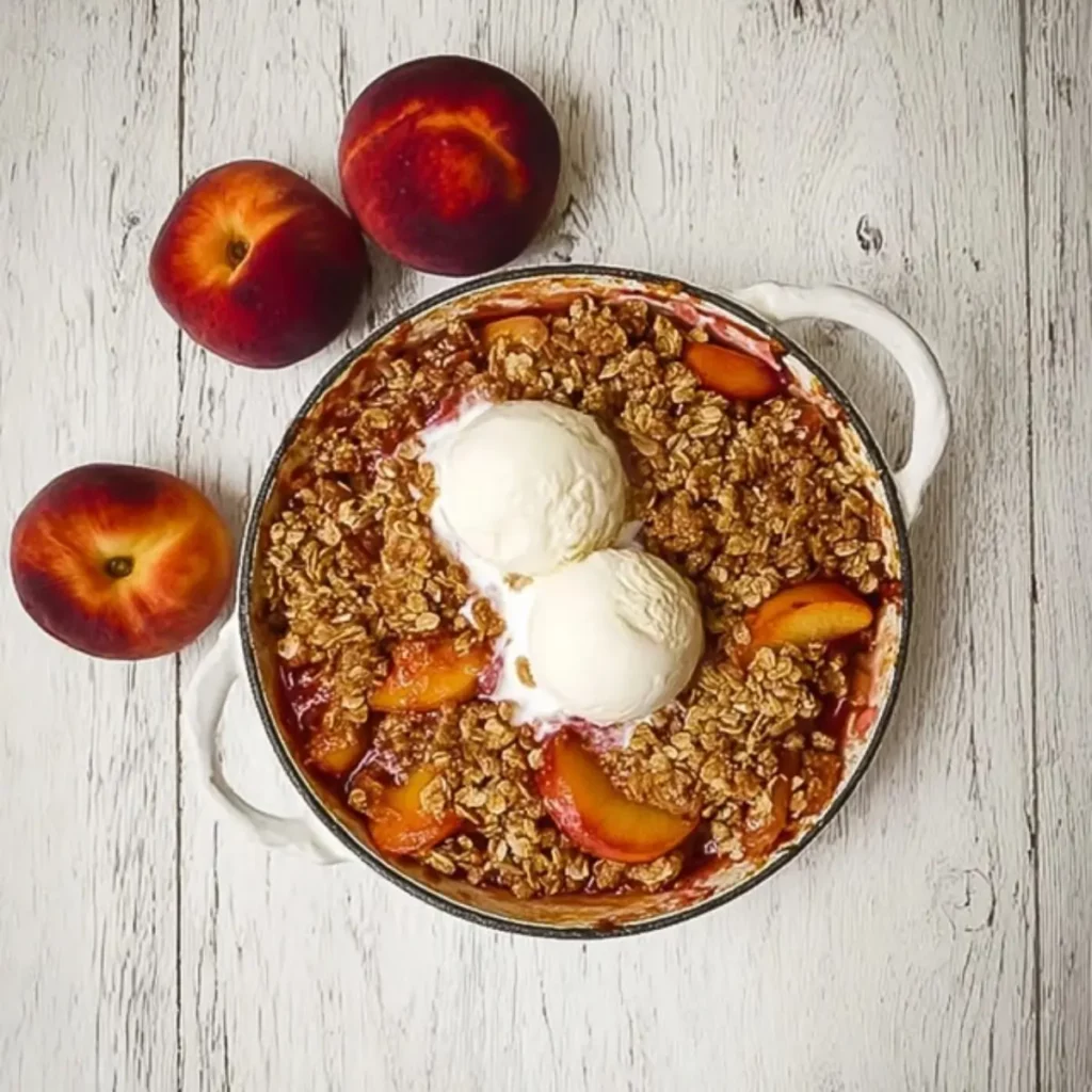Nectarine Crisp with Cinnamon Oat Pecan Streusel