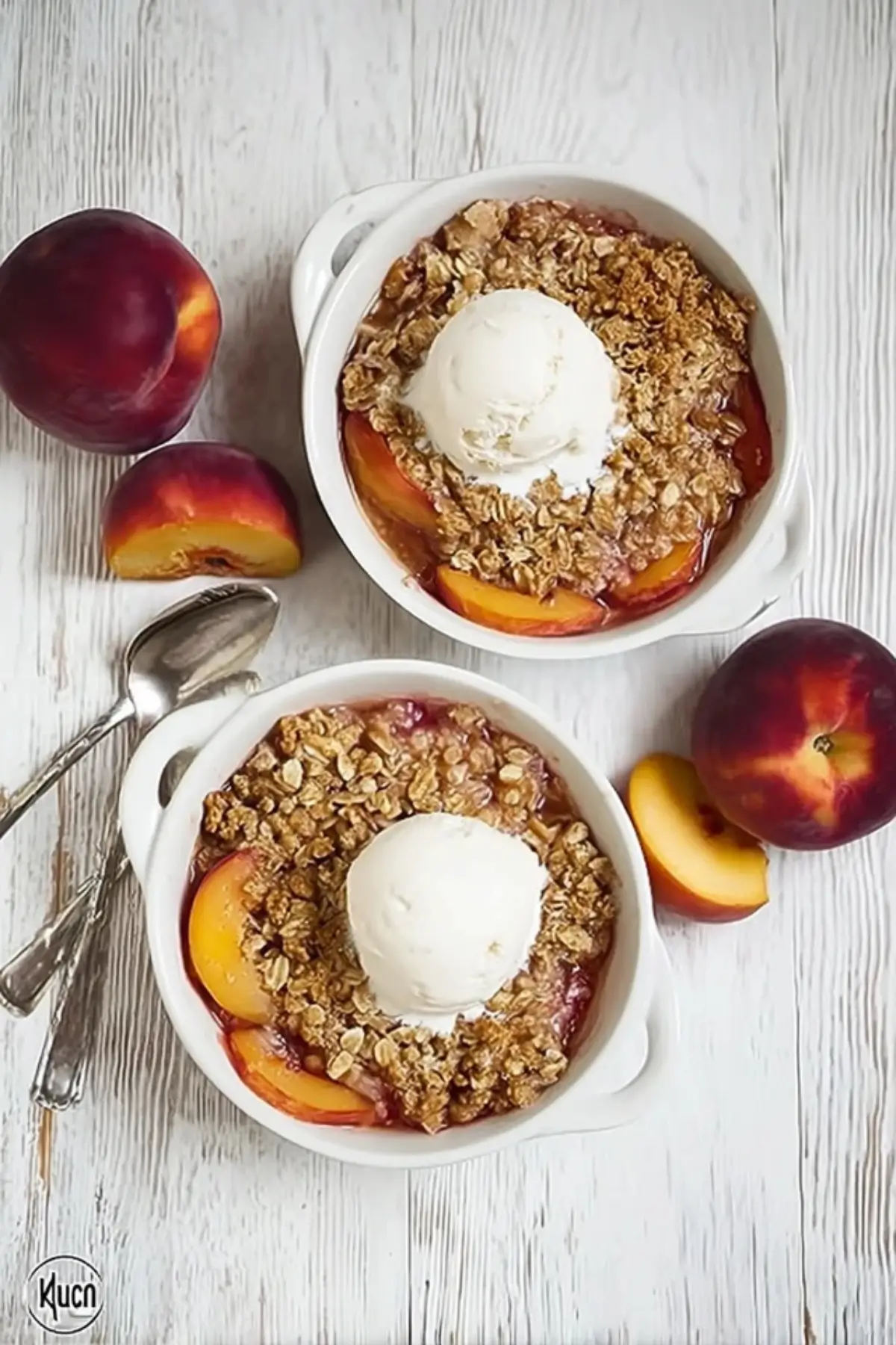 Nectarine Crisp with Cinnamon Oat Pecan Streusel