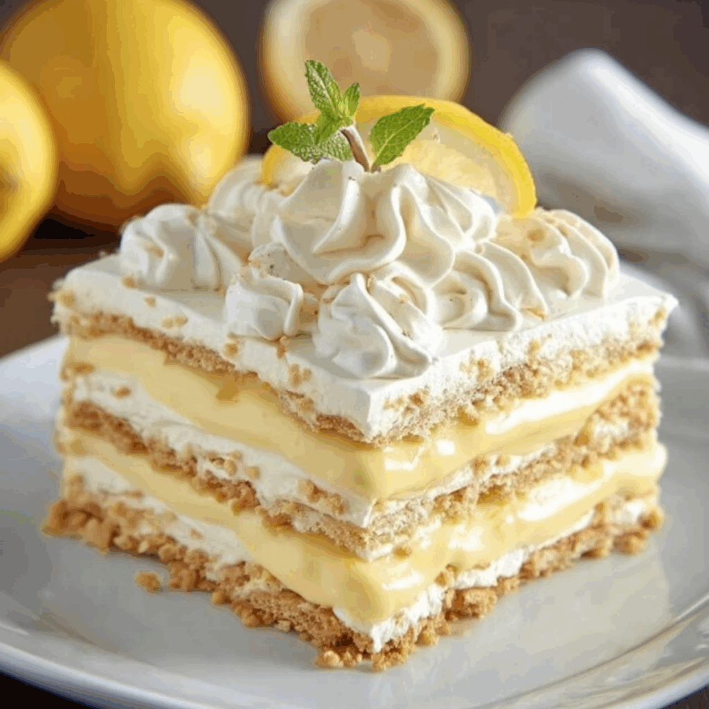 No-Bake Lemon Éclair Cake