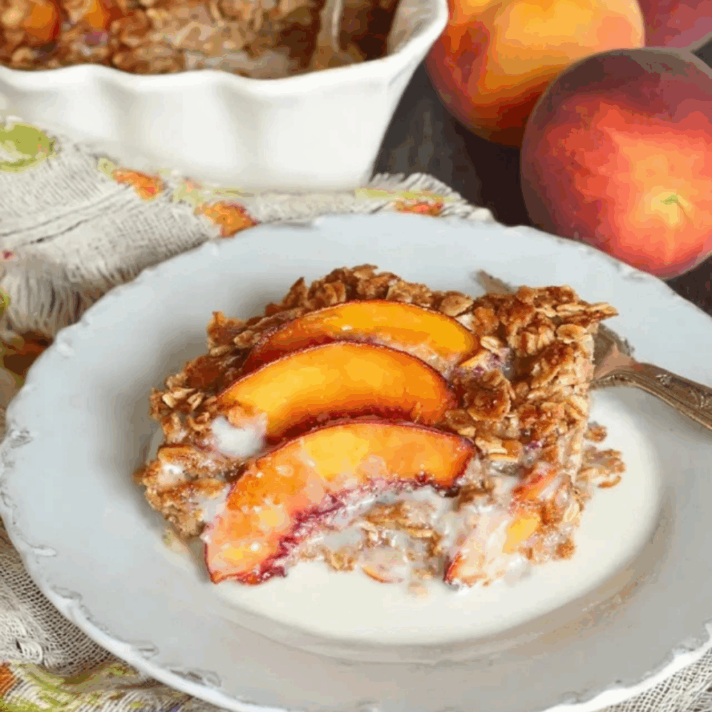 Peaches 'n Cream Baked Oatmeal