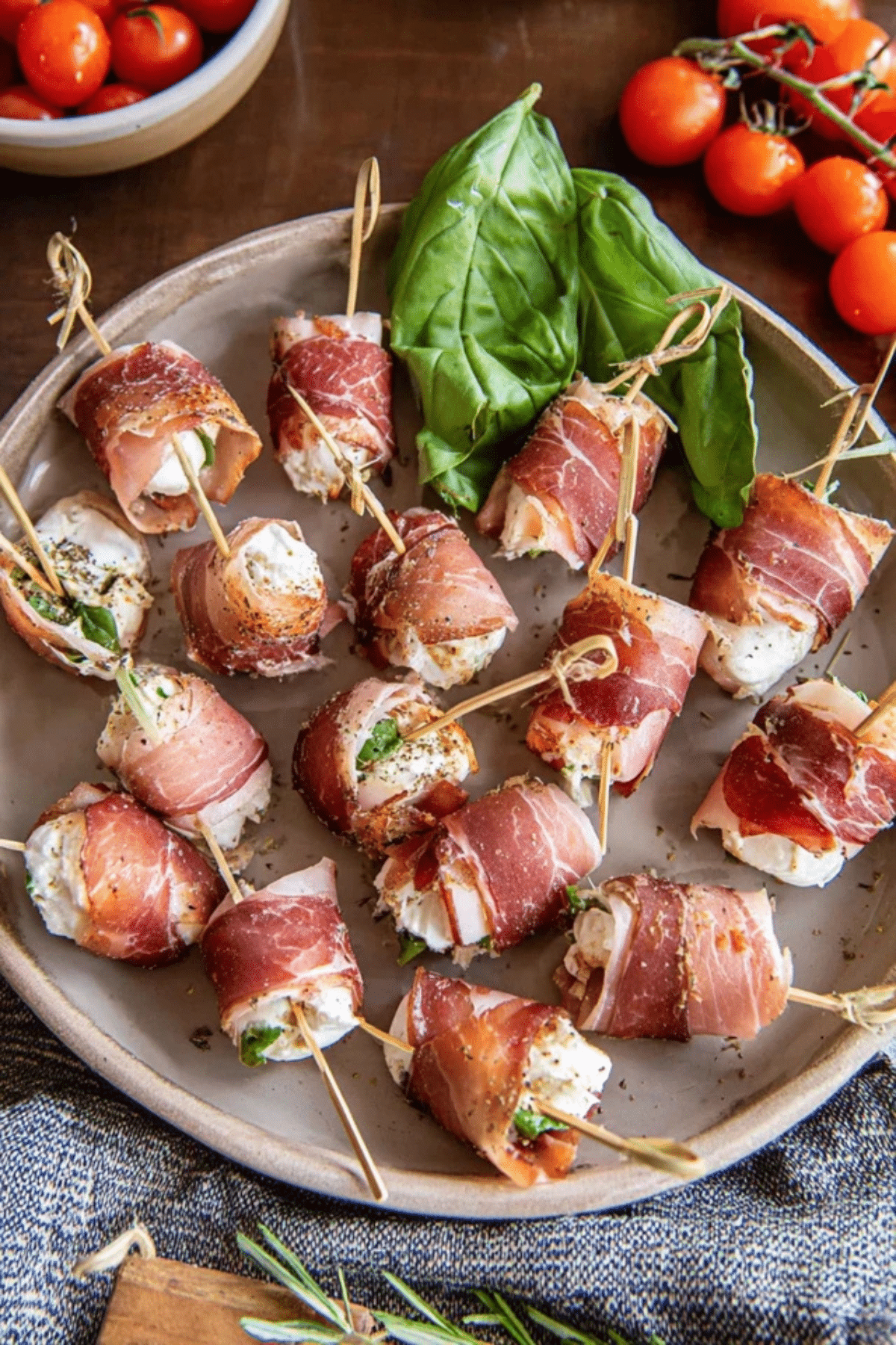 Prosciutto Wrapped Mozzarella Bites