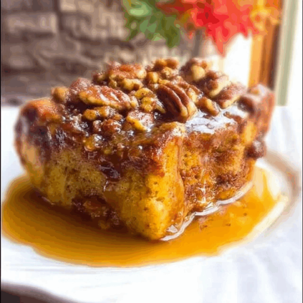 Pumpkin Praline Bread Pudding