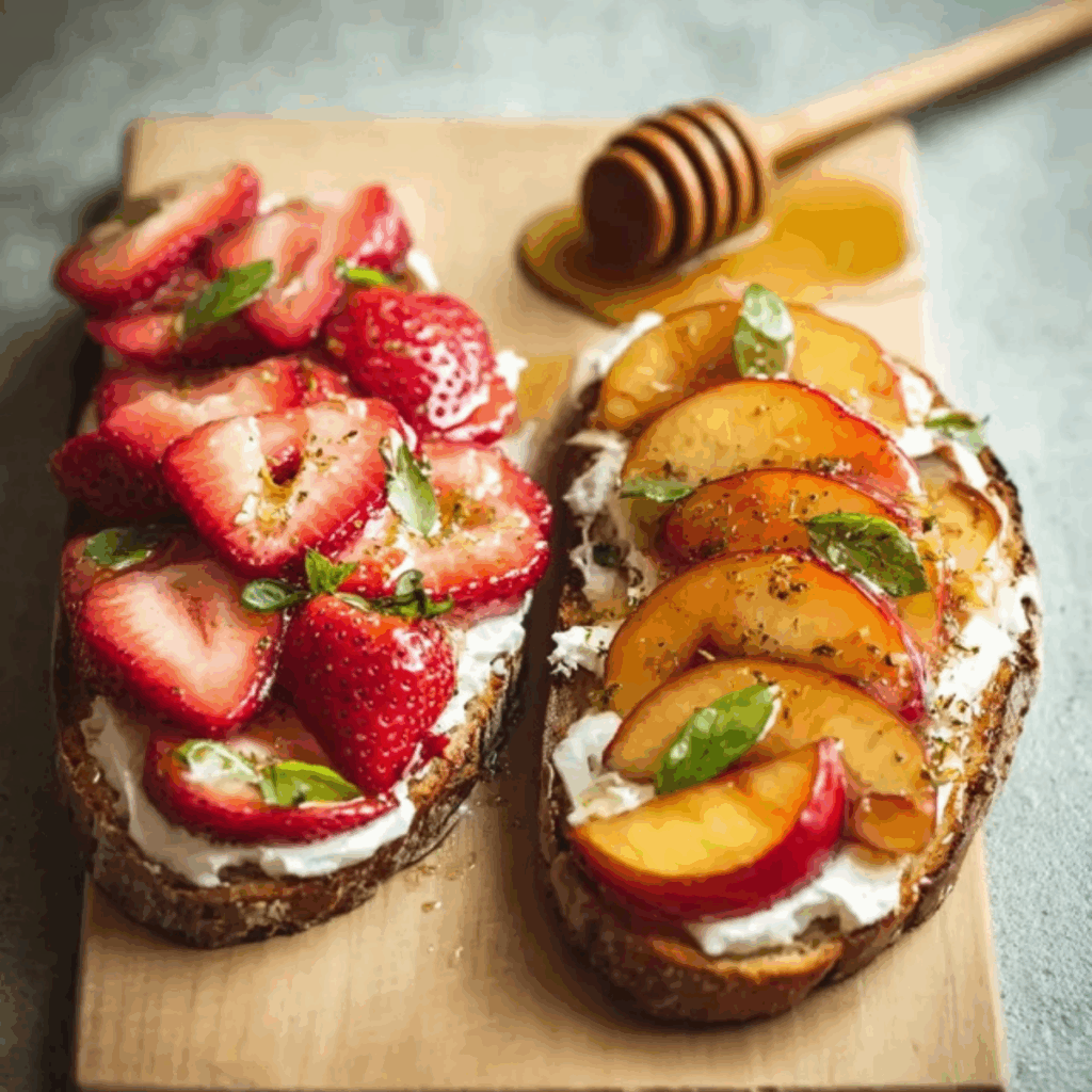 Strawberry Honey Breakfast Toasts