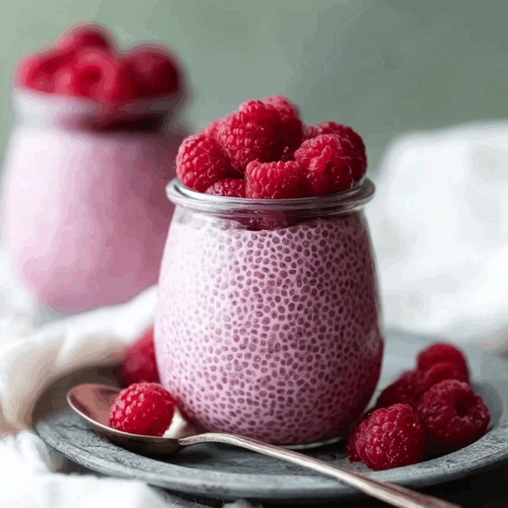 Vegan Raspberry Chia Pudding