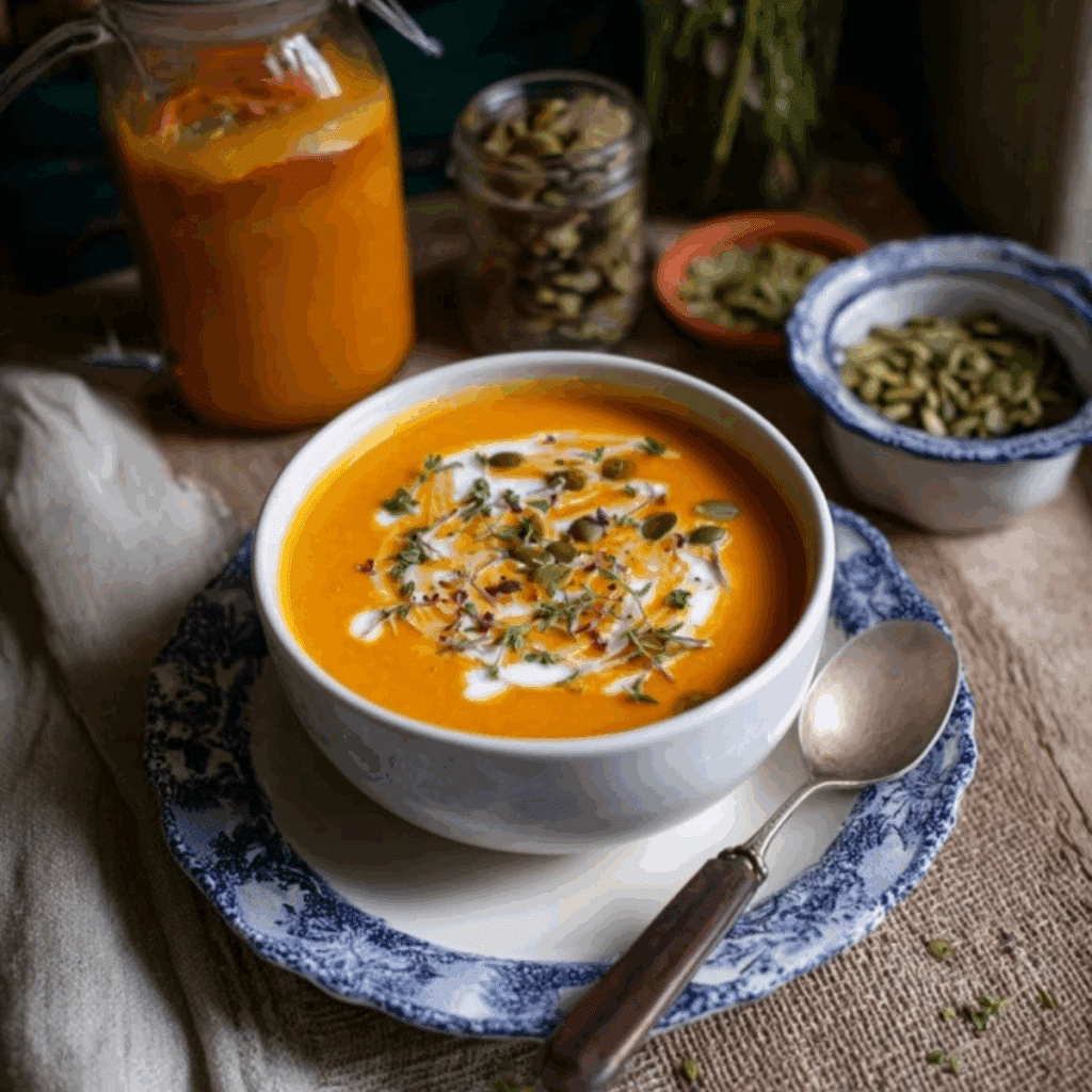 Apple Carrot and Pumpkin Soup