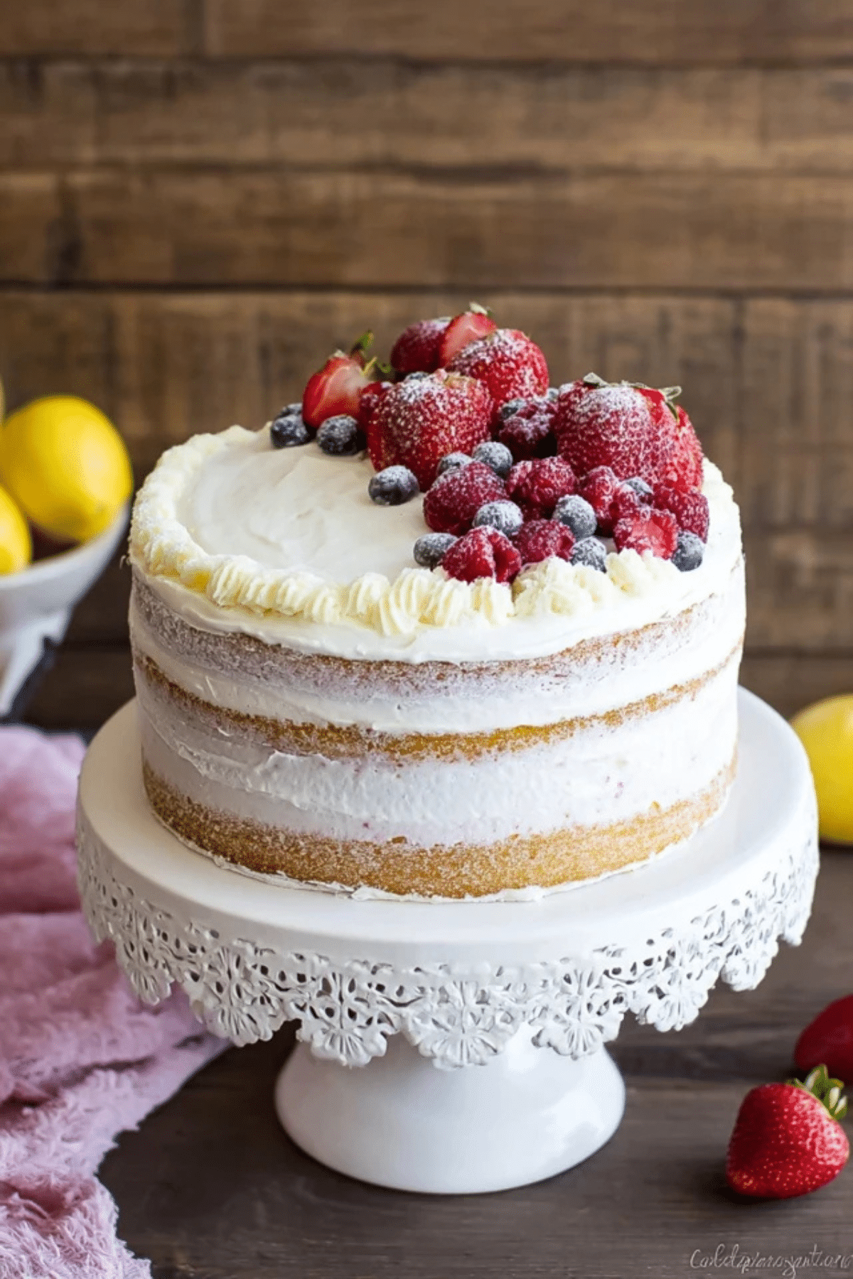 Berry Vanilla Naked Cake
