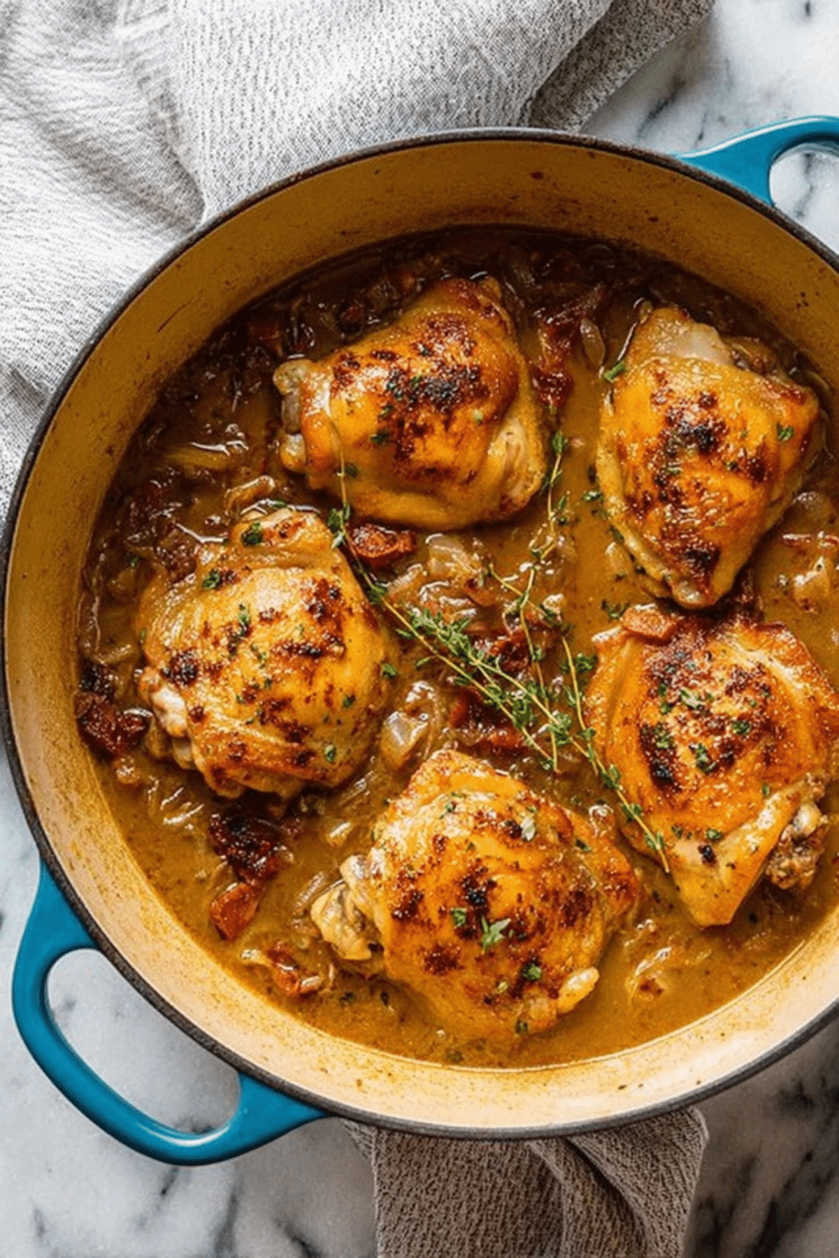 Braised Apple Cider Chicken Thighs