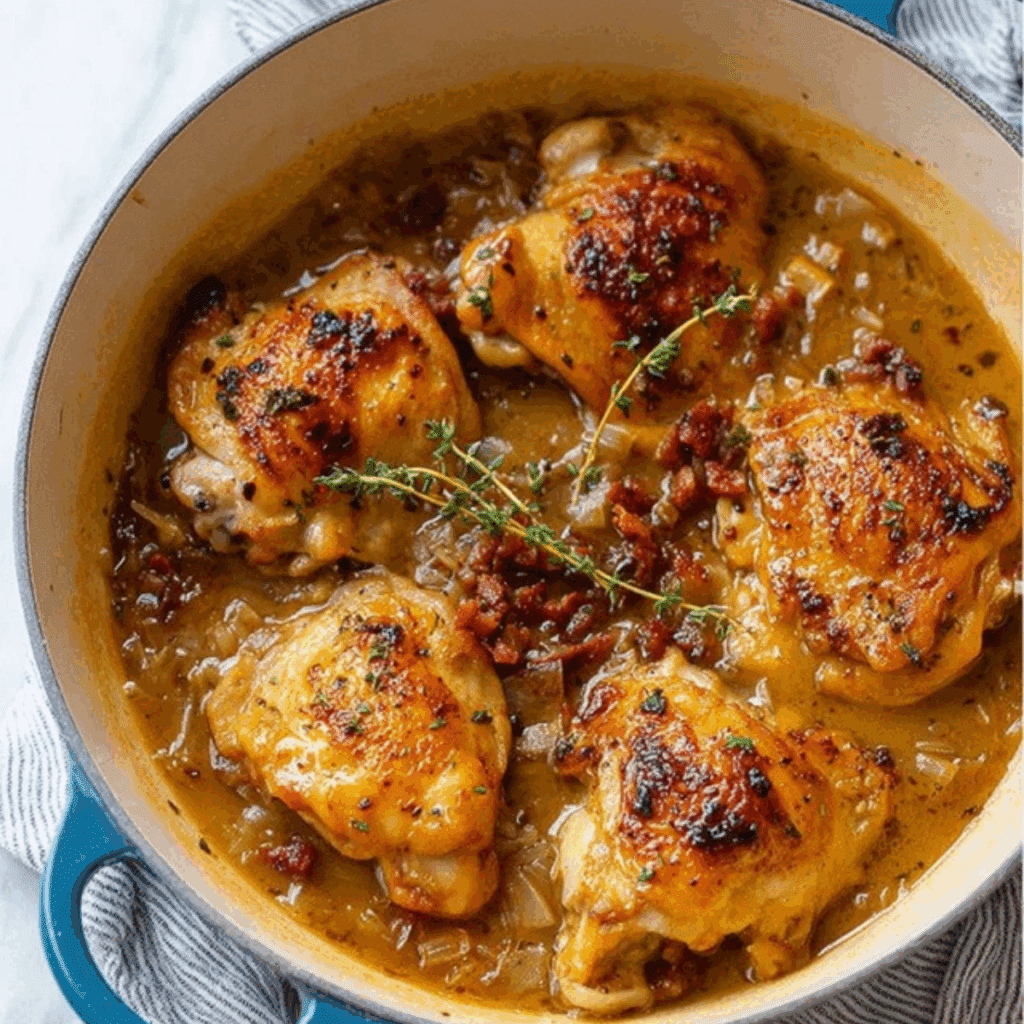 Braised Apple Cider Chicken Thighs