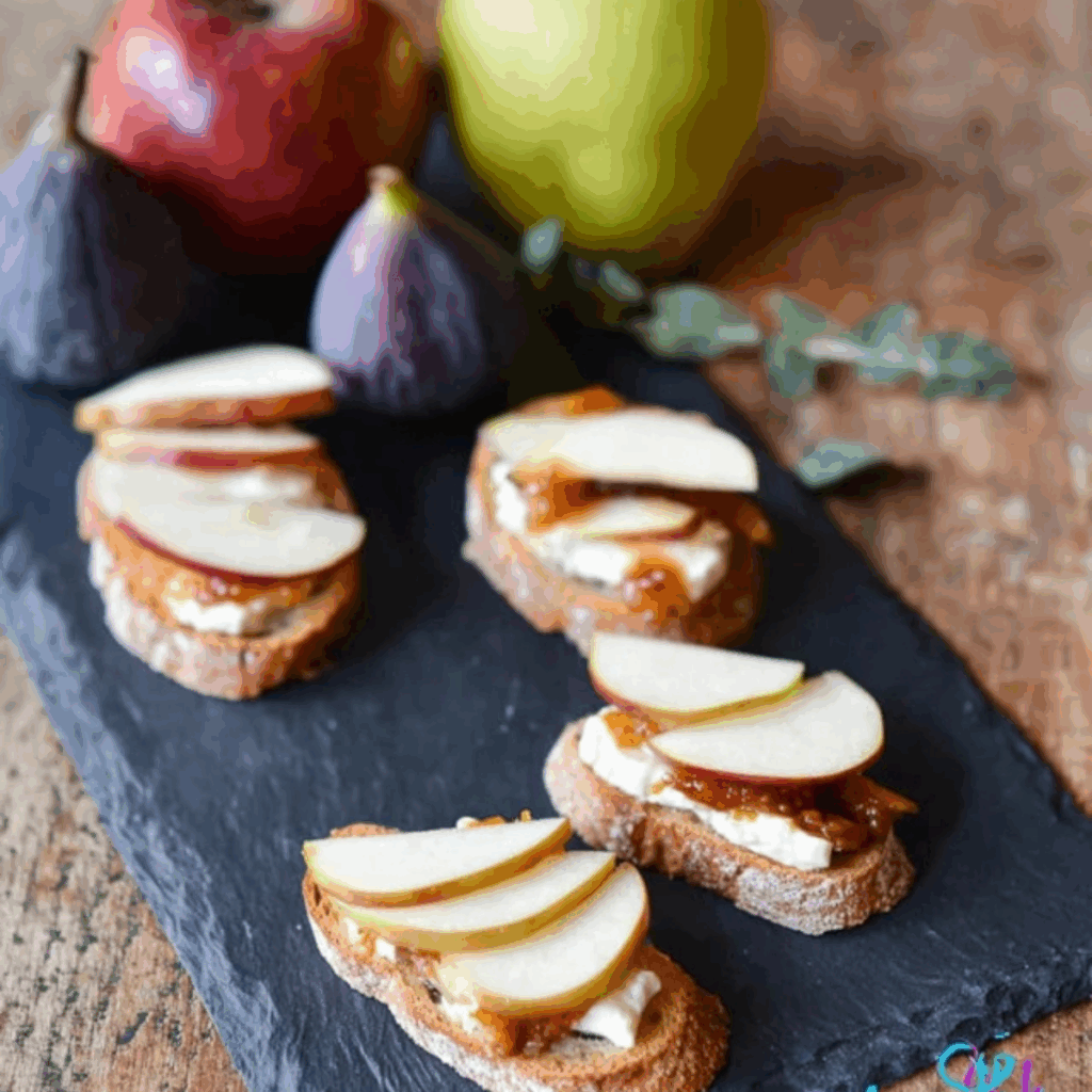 Brie Apple and Fig Crostini Appetizer