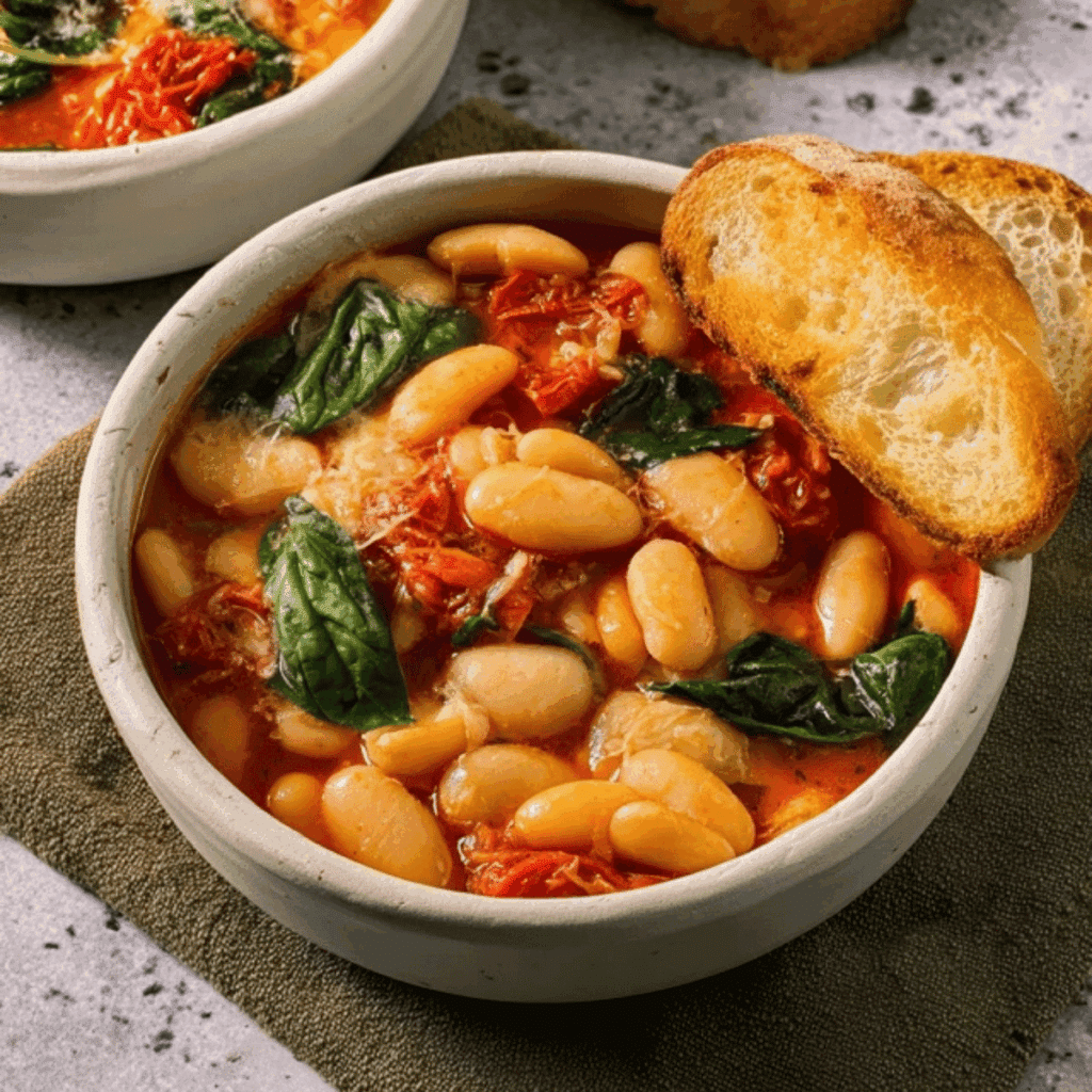 Burst Tomato Basil Butter Beans