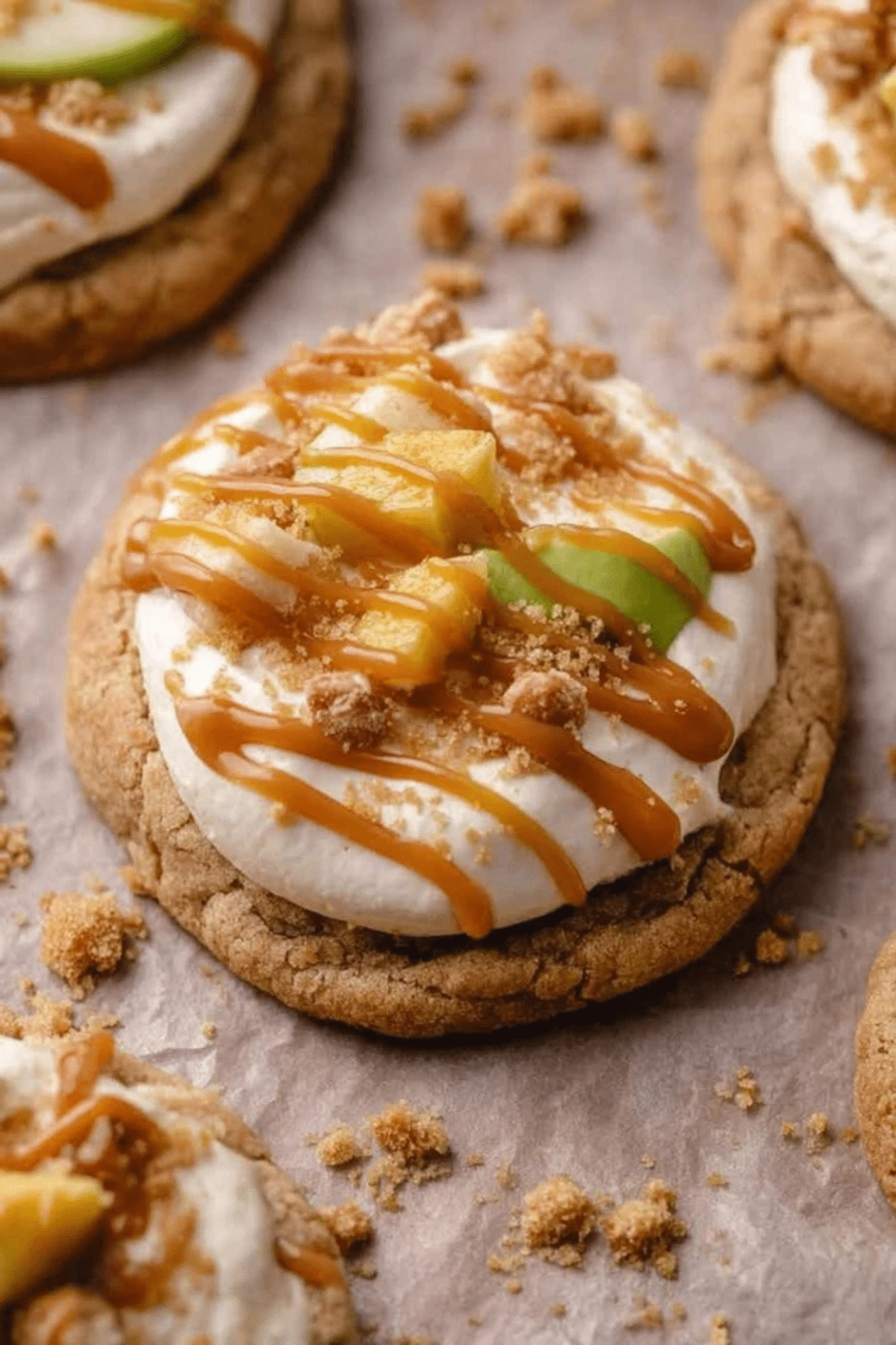 Caramel Crumbl Apple Cookies