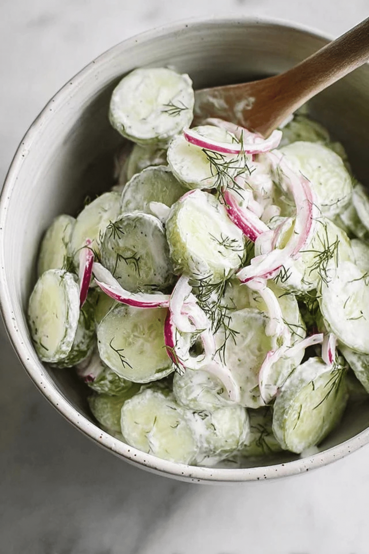 Creamy Dill Cucumber Onion Salad