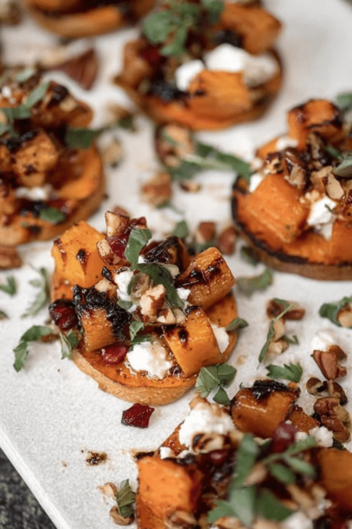 Fall Bruschetta On Sweet Potato Crostini