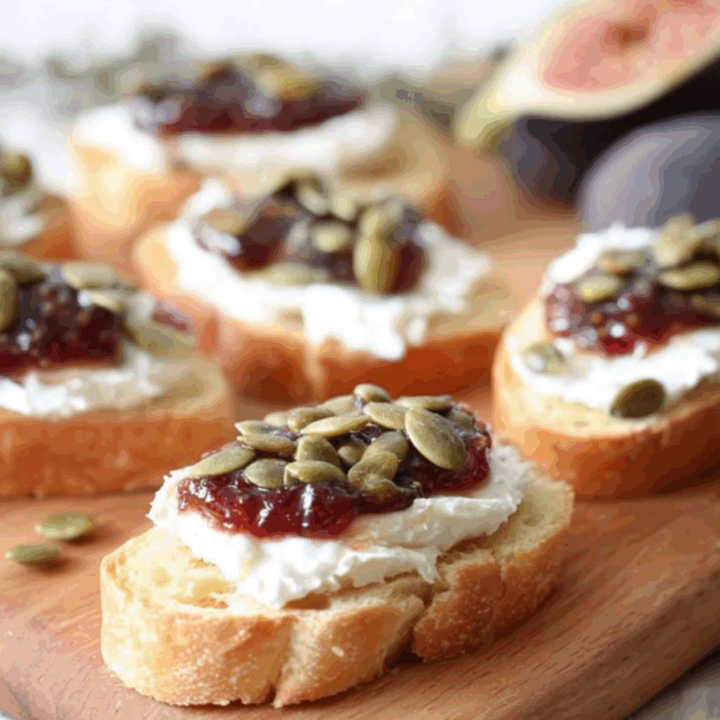 Fig and Pumpkin Seed Bruschetta