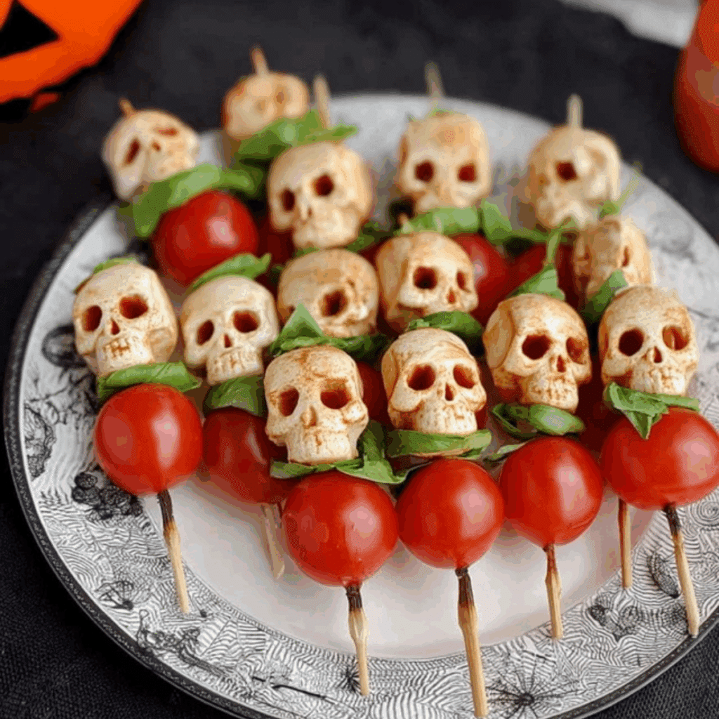 Halloween Caprese Salad Skewers