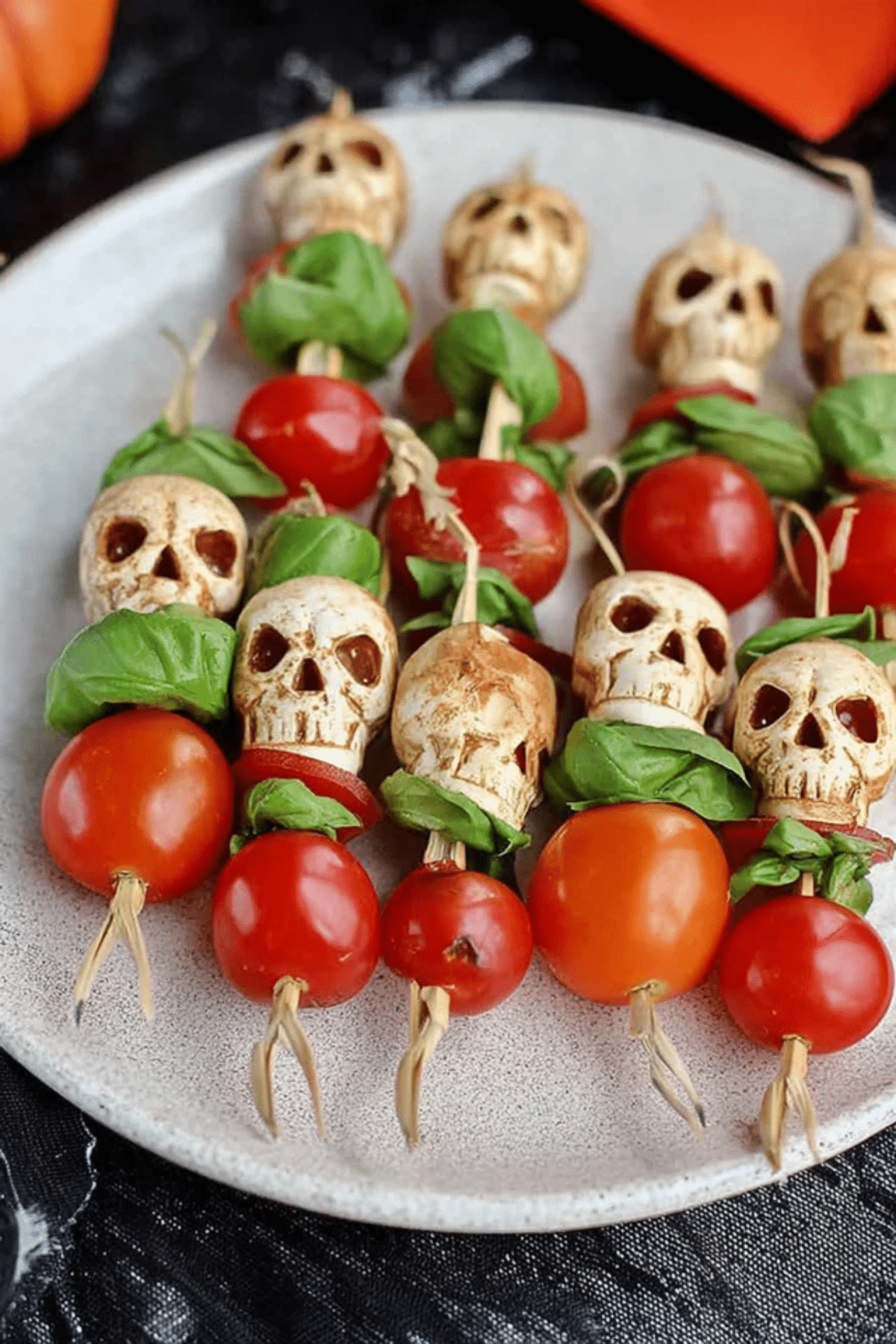 Halloween Caprese Salad Skewers