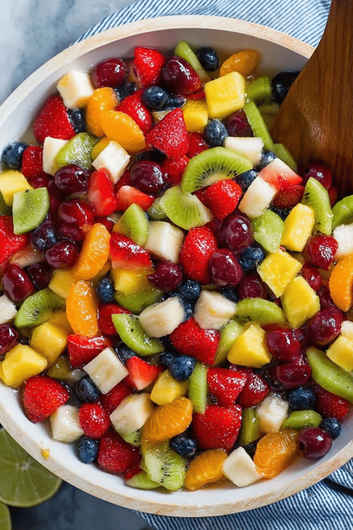 Honey Lime Rainbow Fruit Salad
