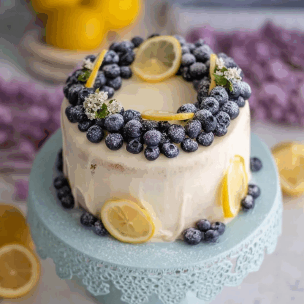Lemon Blueberry Buttermilk Cake