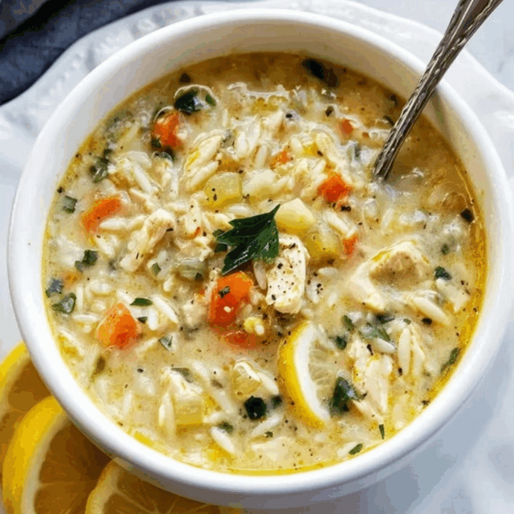 Lemon Chicken Orzo Soup